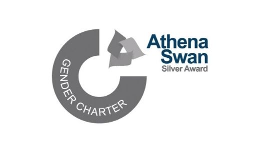 The Athena Swan Silver Award symol – a silver curve on a white background.