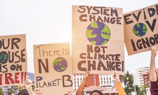 Demonstrators wanting climate action