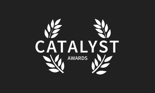 Logo for the Catalyst Awards, on a black background.