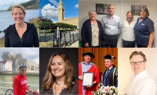 The seven featured people/groups of August's Celebrate Our Staff: Cat Moody, Sascha Stollhans, Cleaning Services, Simon Rofe, Rita de la Feria, Dariusz Wanatowski, Dan Trowsdale