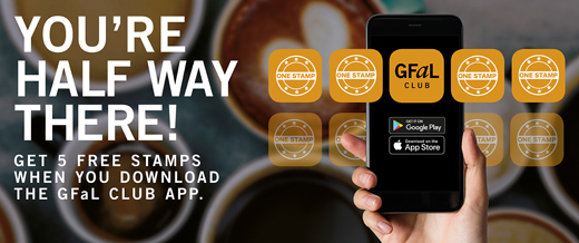 Get your five free stamps when you download the app. September 2019