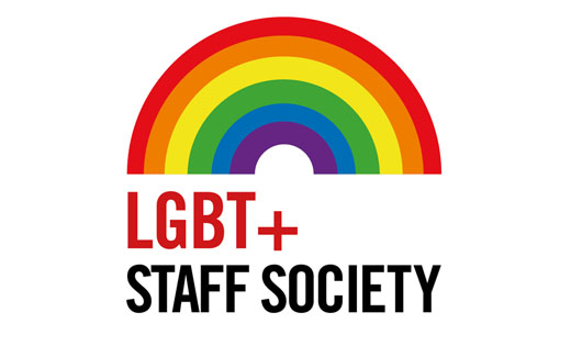 LGBT+ Staff Society logo. January 2020