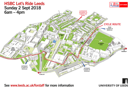 Let's Ride 2018 campus route map July 2018