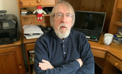 Professor Martin Dyer in his home office.