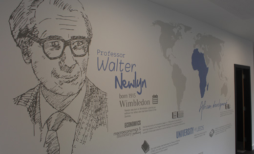 The Newlyn Building has been named after Walter Newlyn (1915-2002), who was Professor of development economics at Leeds from 1967 to 1978. June 2019