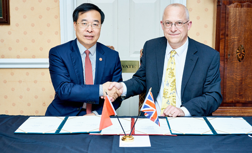 Professor Tom Ward, Deputy Vice-Chancellor: Student Education, signs the new agreement with Shanghai Jiao Tong University June 2018