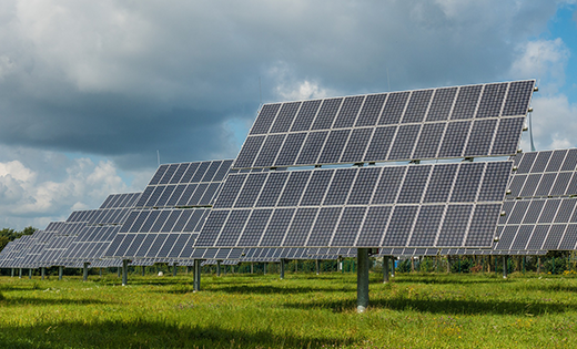 Solar panel farm in the UK