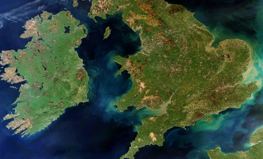 A clear space shot of the UK