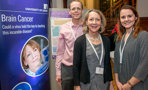 Gary Shaw, a Research Technician with the Leeds Institute of Medical Research; Susan Short, Professor of Clinical Oncology and Neuro-Oncology; and Sharon Fernandez, Neuro-Oncology Research Radiographer at the Annual Scholarships Reception. December 2019
