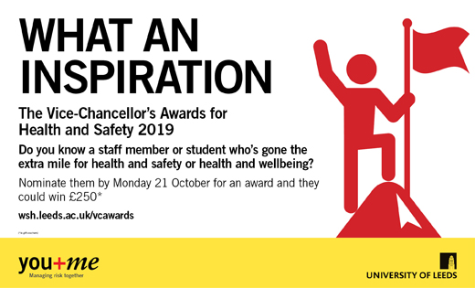 Do you know a colleague or student who’s gone above and beyond the call of duty for health, safety or wellbeing? September 2019
