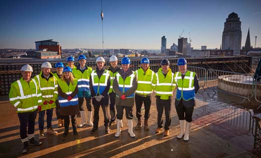 University colleagues were joined by representatives from the contractors for a special topping out ceremony. December 2019