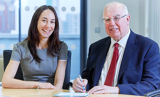 Sir Alan Langlands signing Clean Air pledge with Claire Booth February 2018