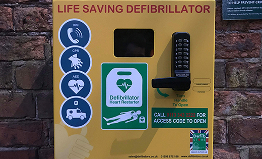 Defibrillator on campus September 2018