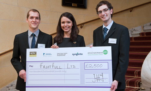 Joseph Hicks, Tiffany Aslam and Nigel Taylor from the Environment YES competition