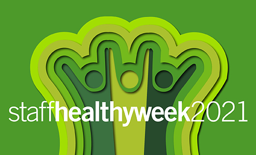 The green Staff Healthy Week 2021 logo. May 2021