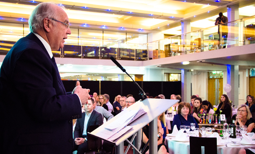 Vice-Chancellor, Sir Alan Langlands, speaking at last year’s Sustainability Awards ceremony. April 2019