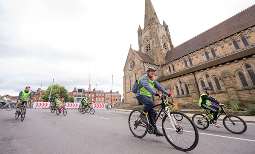 Archive image from the City Ride in 2017 as it went through the University campus July 2018