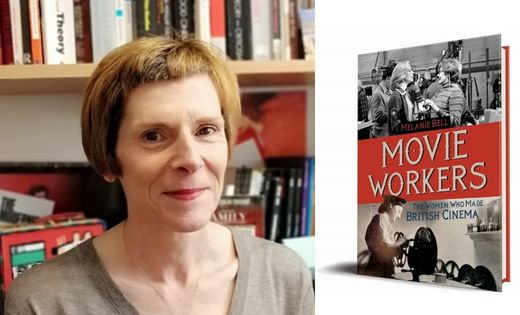 Professor Melanie Bell is pictured with her book, 'Movie Workers: The Women Who Made British Cinema'.
