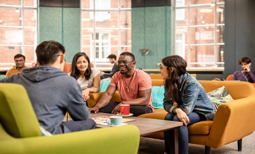 students in the union room talking