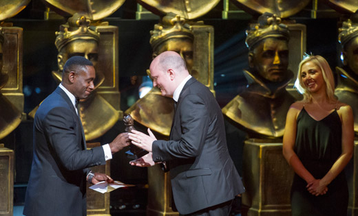Mike_Bartlett_collecting_his_Olivier_Award