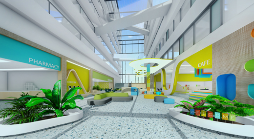 A computer-generated image of how the interior of the new Leeds Children’s Hospital could look. October 2018