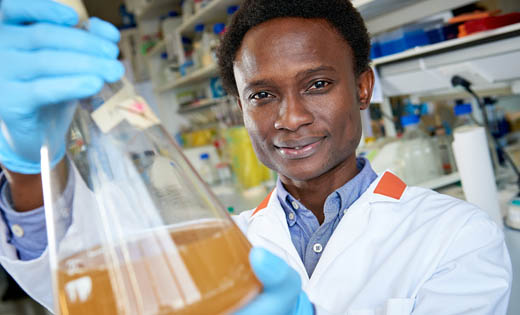 Dr Oluwapelumi Adeyemi, a former PhD student and now a research visitor at Leeds, is hoping research at Leeds will one day allow him to investigate vaccines for some of the diseases in his home country, Nigeria. May 2019