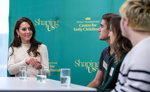 The Princess of Wales talks with students at the School of Education