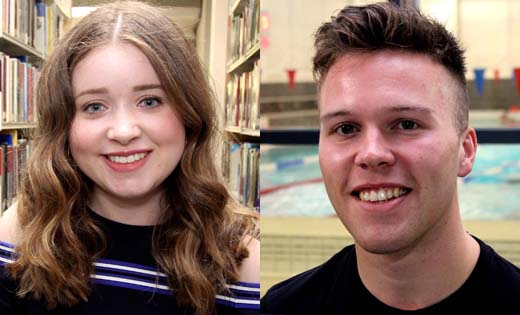 Megan Barnes and Ben Kew, who both benefitted from the support of a scholarship to study at Leeds. May 2019
