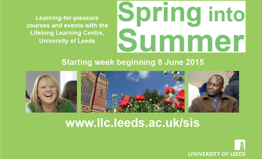 The 2015 Spring into Summer programme by the Lifelong Learning Centre flyer