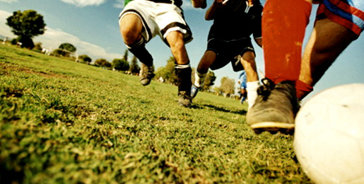 Students playing football